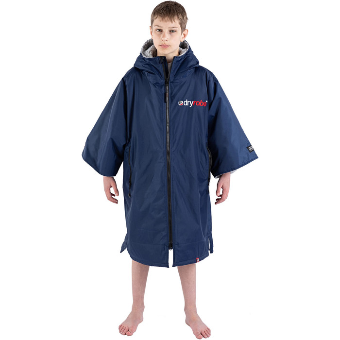 2023 Dryrobe Advance Junior Short Sleeve Changing Robe DR100 - Navy / Grey